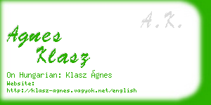 agnes klasz business card