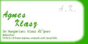 agnes klasz business card